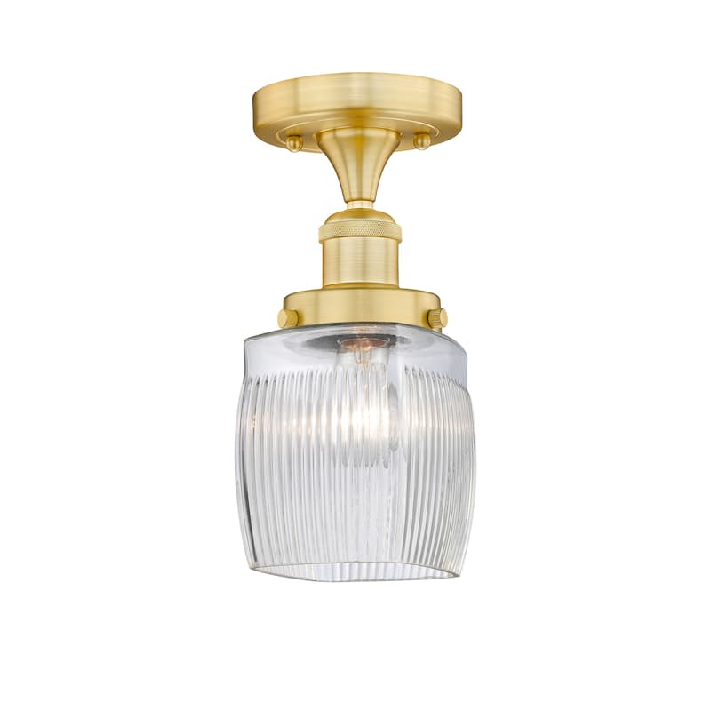 Innovations Lighting Colton - 1 Light 6" Semi-Flush Mount - Clear Halophane/Satin Gold