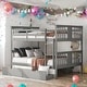 preview thumbnail 2 of 32, Multifunctional Bunk Bed With Storage,Full over Full Bunk Bed with Drawers and Ladder for Bedroom, Guest Room Furniture