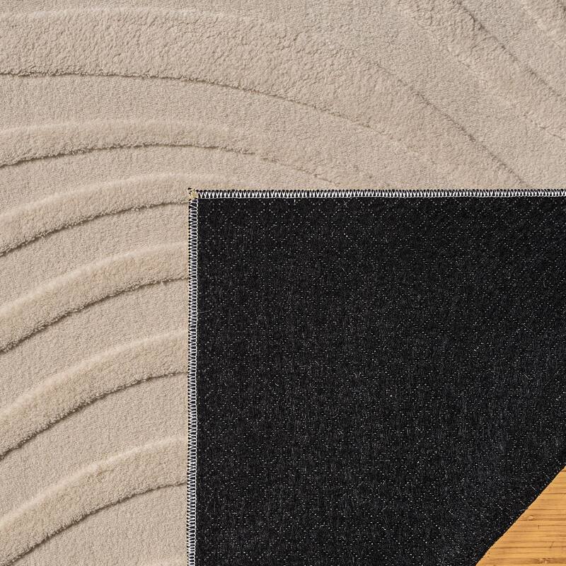 Gertmenian Vida Lomira Soft Polyester High-Low Carved Non-Slip Shag Indoor Area Rug
