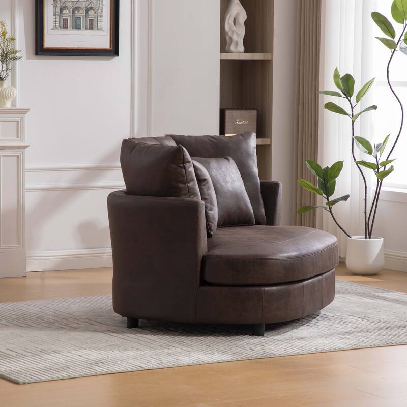 55.1" W Accent Barrel Chair,Modern Oversized Sofa Chair with 5 Pillows