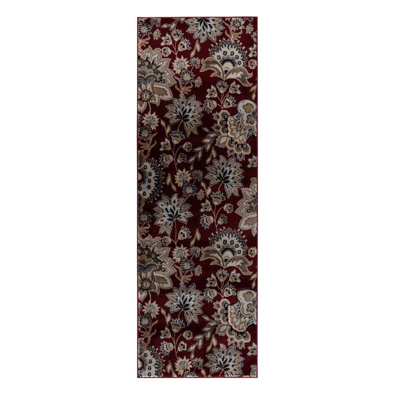 Glamour Collection Floral Area Rug