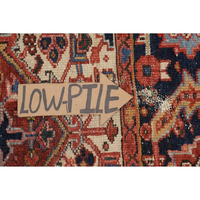 Hand Knotted Oriental 100% Wool Carpet Traditional Medallion Oranges & Rust Heriz Area Rug - 11' 6'' X 9' 1''