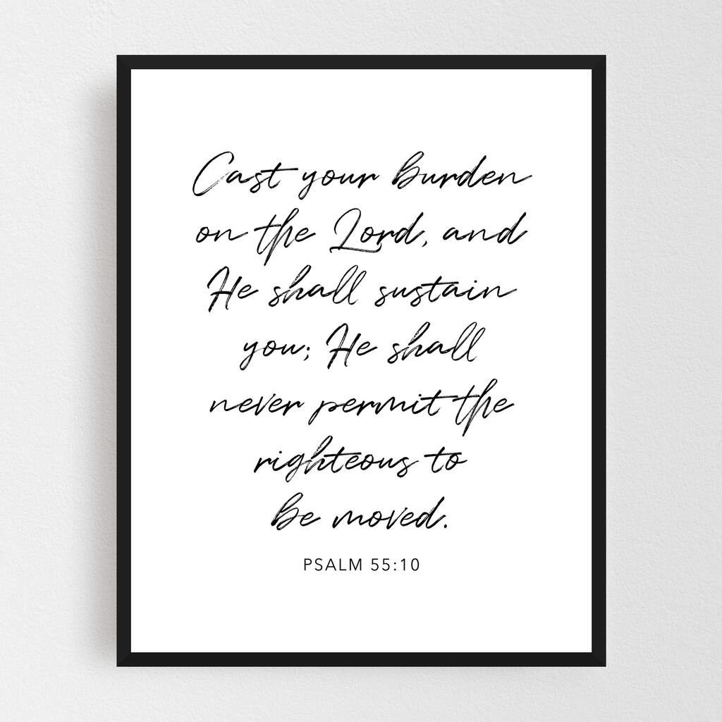 Bible Bible Verse Black-and-white Framed Wall Art Print