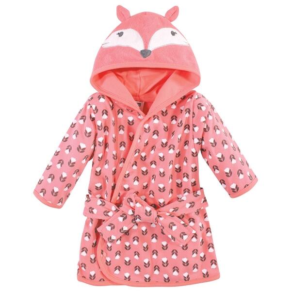 slide 1 of 1, Hudson Baby Infant Girl Cotton Rich Bathrobe, Girl Fox, 0-9 Months - Girl Fox - 0-9 Months 0-9 Months - Girl Fox