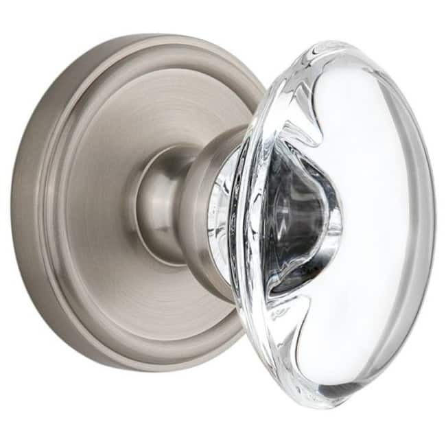 Grandeur Georgetown Solid Brass Rose Single Dummy Knob with Provence - Satin Nickel