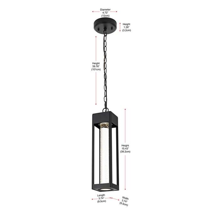 Julius LED Outdoor Pendant in Black