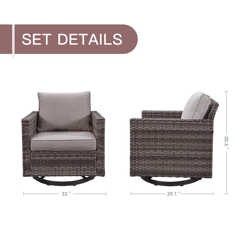 Gymojoy Patio Wicker Rocking Glider Chair with Cushion