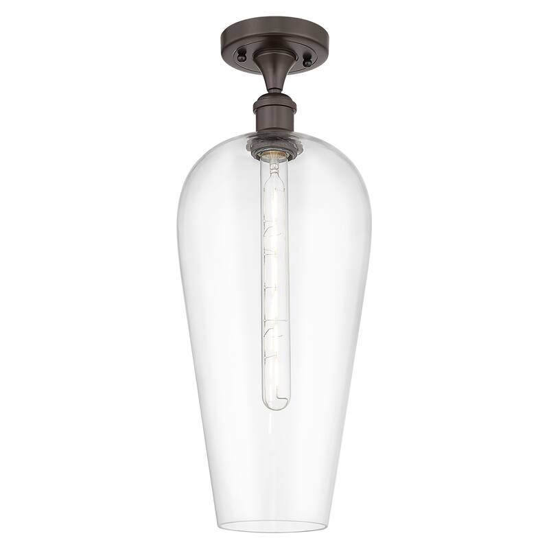 Innovations Lighting Endless Possibilities Ballston - Chelsea - 1 Light 8" Semi-Flush Mount - Clear/Oil Rubbed Bronze