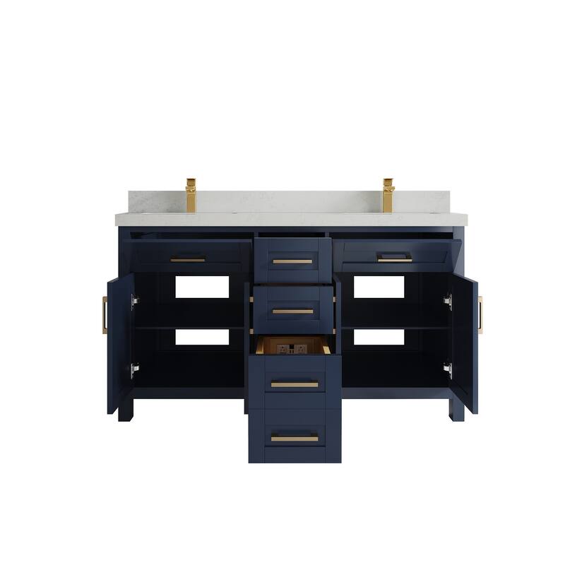 Willow Collections 60 in. W x 22 in. D Cambridge Double Sink Bathroom Vanity with Countertop