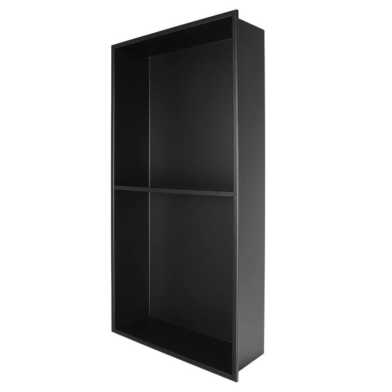 WIZ 12-inch W x 24-inch H x 4-inch D Stainless Steel Shower Niche - Black
