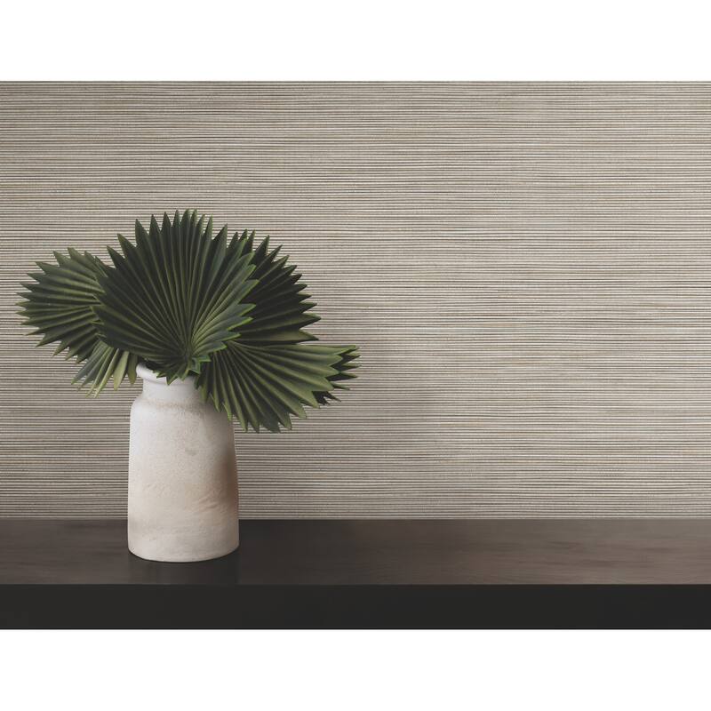 Warner Lorn Taupe Faux Grasscloth Wallpaper