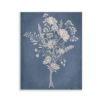 Stupell Garden Bundle over Blue Wall Plaque Art Design By Cat Thurman Designs