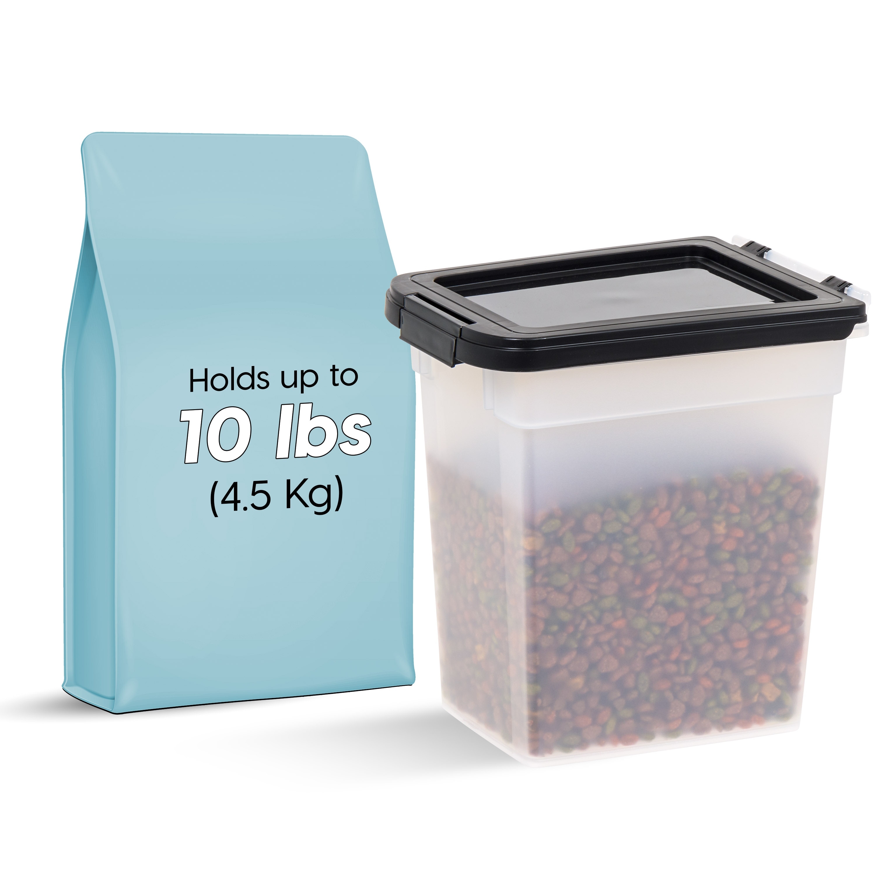IRIS USA Airtight Container 12.75 Qt Buckle Lid White Set of 2