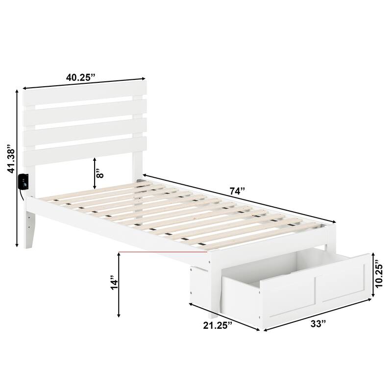 Oxford Platform Bed with Foot Drawer