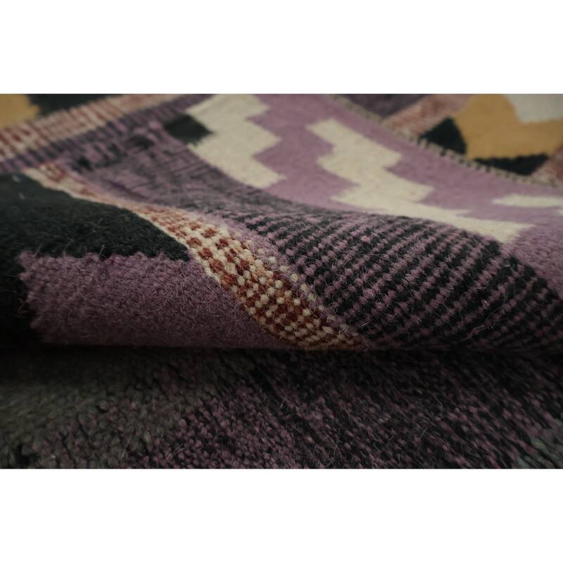 Hand Woven Oriental 100% Wool Carpet Southwestern Modern Multi-Colored Kilim Area Rug - 12' 4'' X 9' 1''