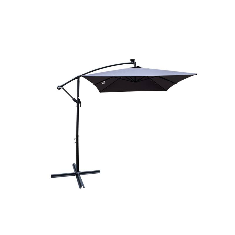 Rectangle 2x3M Outdoor Patio Umbrella Solar Powered LED Lighted