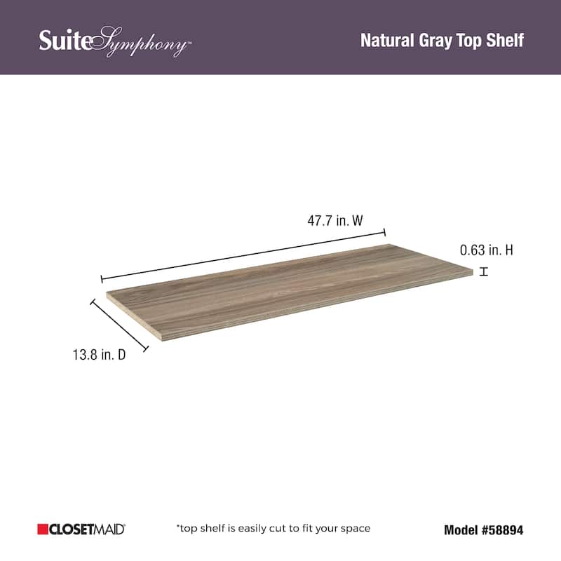 ClosetMaid SuiteSymphony 47.7-inch Wide Top Shelf
