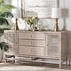 preview thumbnail 13 of 22, Vivan Natural Rattan Storage Cabinet - 3-Drawer Handwoven Wicker Accent Cabinet with Interior Shelving and Elevated Base French Grey
