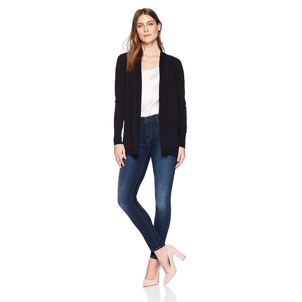 medium length black cardigan