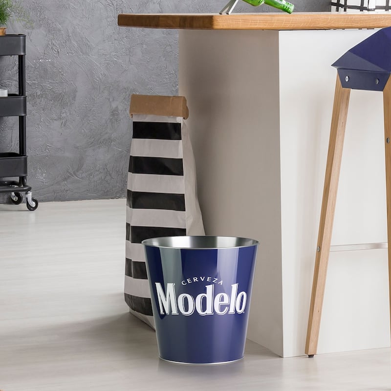 American Art Decor Decorative Metal Trash Can Garbage Bin Waste Basket