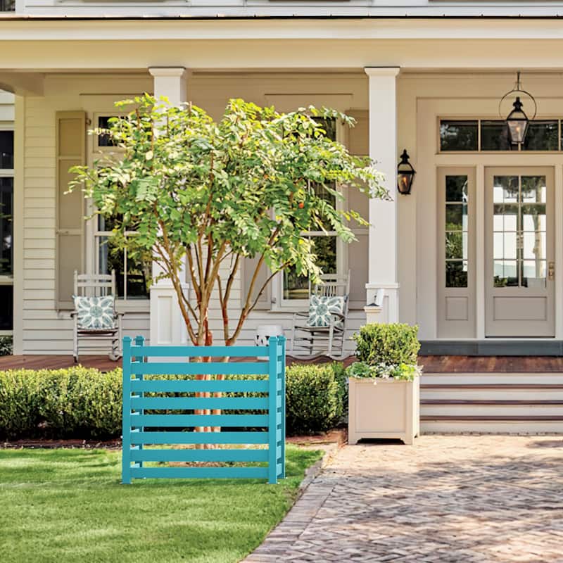 LUE BONA 38 in. x 46 in. Garden Fence Panels Outdoor 2 Panels Recycled Plastic Privacy Air Conditioner Fence