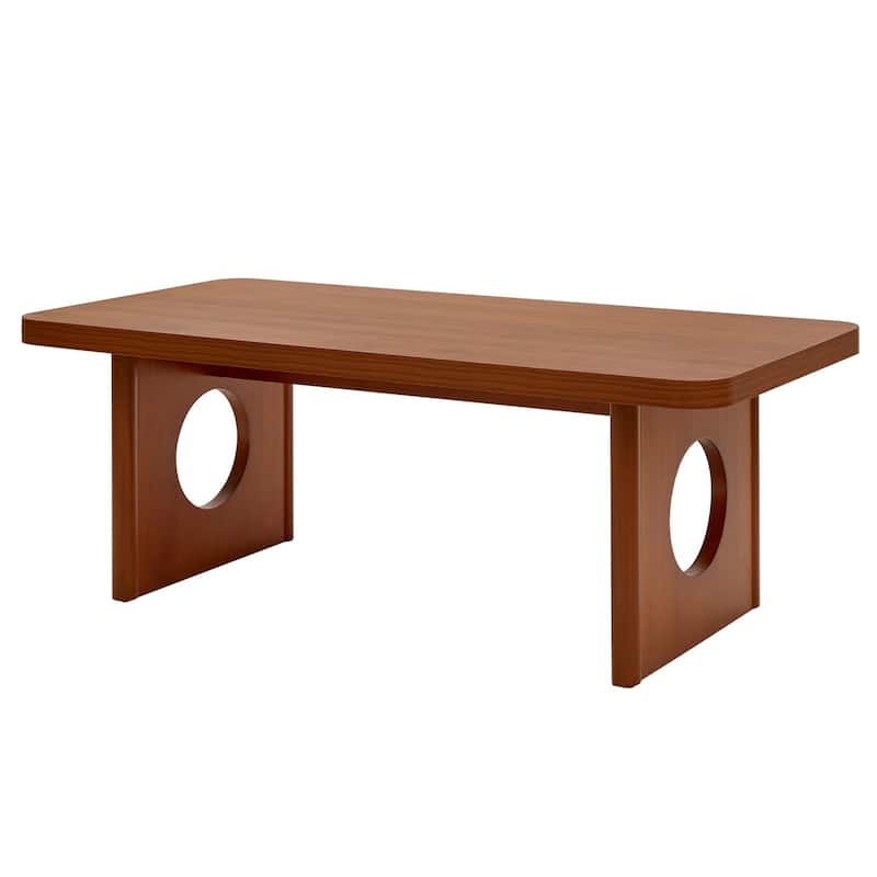 47-Inch Rectangular Center Coffee Table with Solid Pine Wood Legs - 47.24"L x 23.62"W x 17.13"H