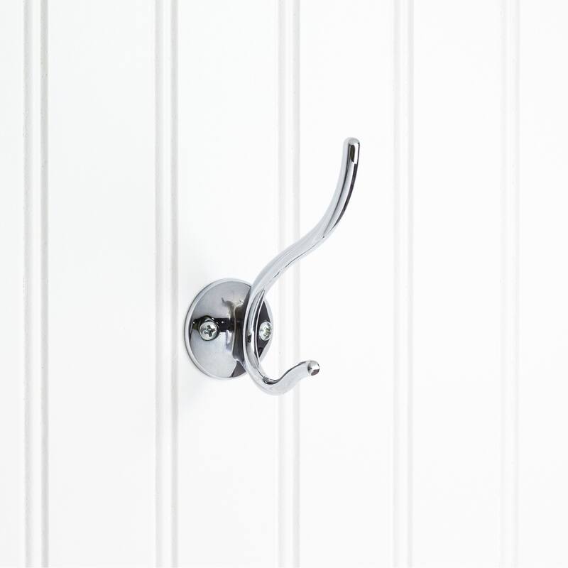 Elements Hooks Double Robe Hook - Polished Chrome