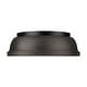 preview thumbnail 2 of 0, Yep by Golden Lighting Duncan 2-light Flush Mount in Matte Black and Rubbed Bronze shade