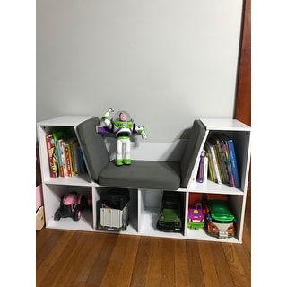 kidkraft bookcase with reading nook white