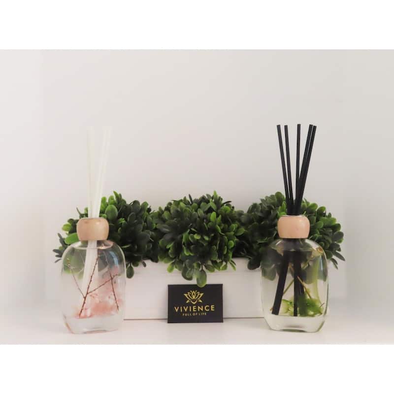 Lily of the Valley Scent Preserved Flower Reed Diffuser - 3"L x 1.5"W x 5.5"H