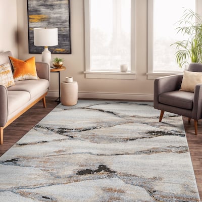 Transitional Horizon Area Rug for Living Room, Bedroom, or Entryway - Family Friendly and Easy to Maintain
