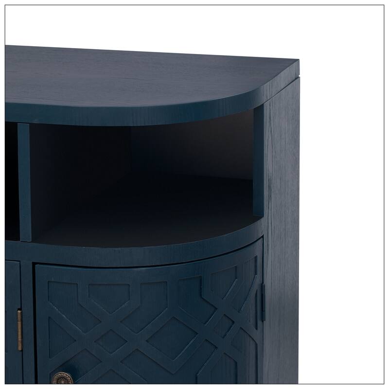 Curved Design Storage Cabinet made of Fraxinus Mandschuric Solid Wood
