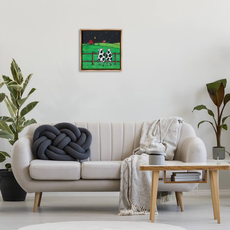 Stupell Girls Night Out Cows Framed Floater Canvas Wall Art Design By Roger Straub