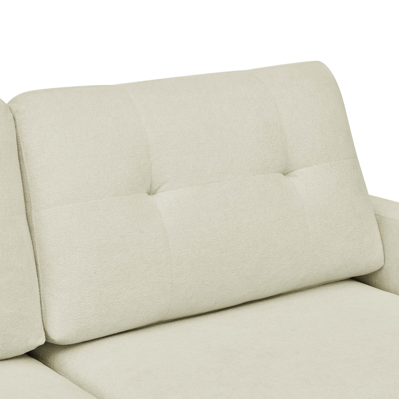 67.7" Mid-Century Tufted Loveseat with Wood Legs - 29.5" D x 67.7" W x 34.6" H