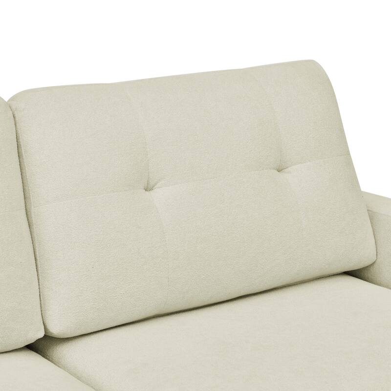 67.7" Wide Mid-Century Modern Upholstered Tufted Loveseat Sofa With Wooden Legs