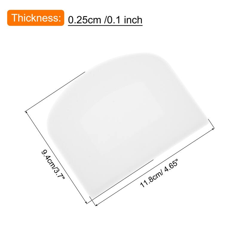 Plastic Cake Scraper Dough Cutter Tool Baking Kitchen - White - 4 Pcs