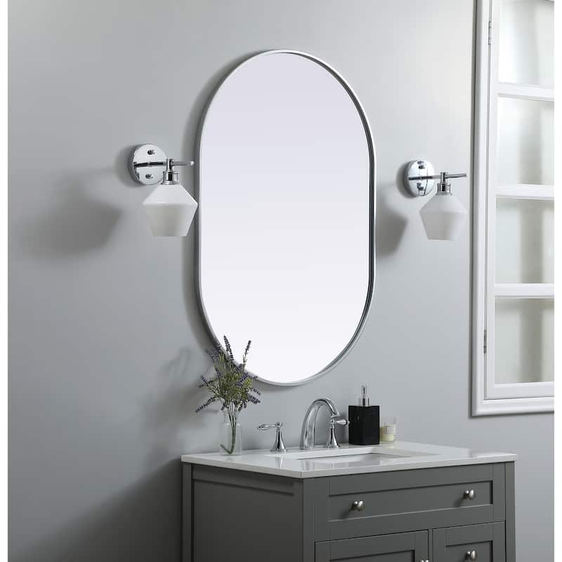 Indigo Home Metal Frame Oval Mirror 27x40 Inch