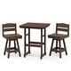 preview thumbnail 13 of 48, 3-Piece HDPE Counter Height Bar Set with 2 24.8'' Height Swivel Bar Stools and 29.92'' W Square Bar Table,Pub table sets of 3