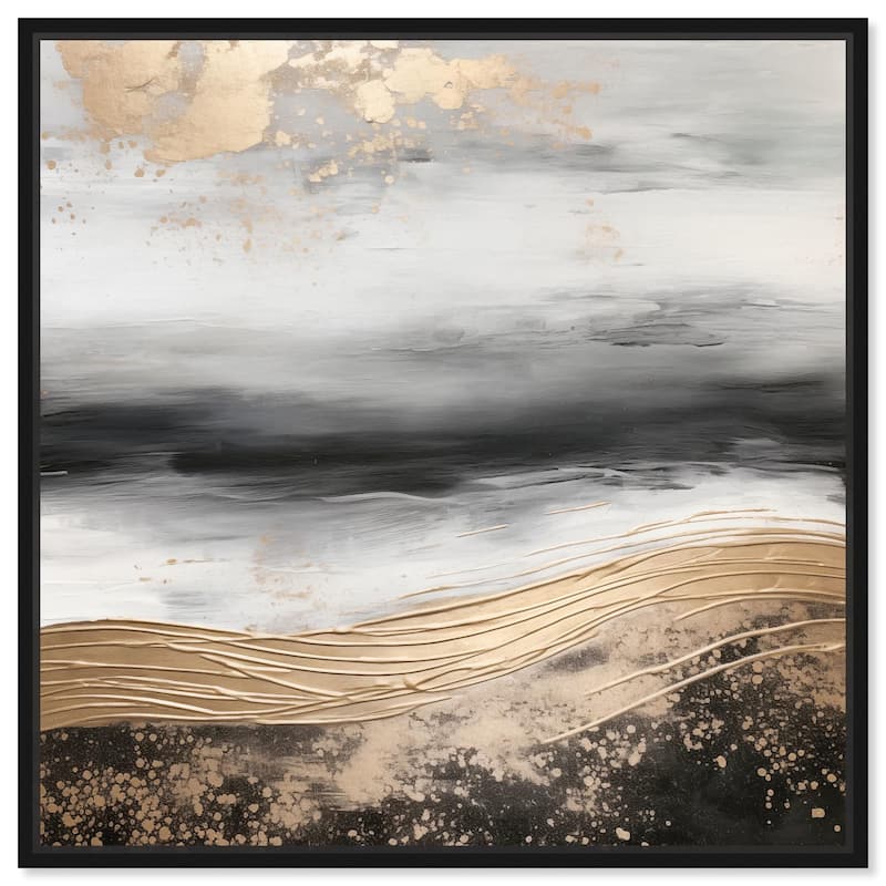 Moonlit Gold Canvas by Art Remedy - Black - 12" x 12"