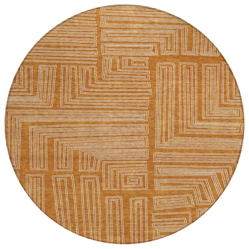 HomeRoots Geometric Transitional Rectangle Outdoor Rug