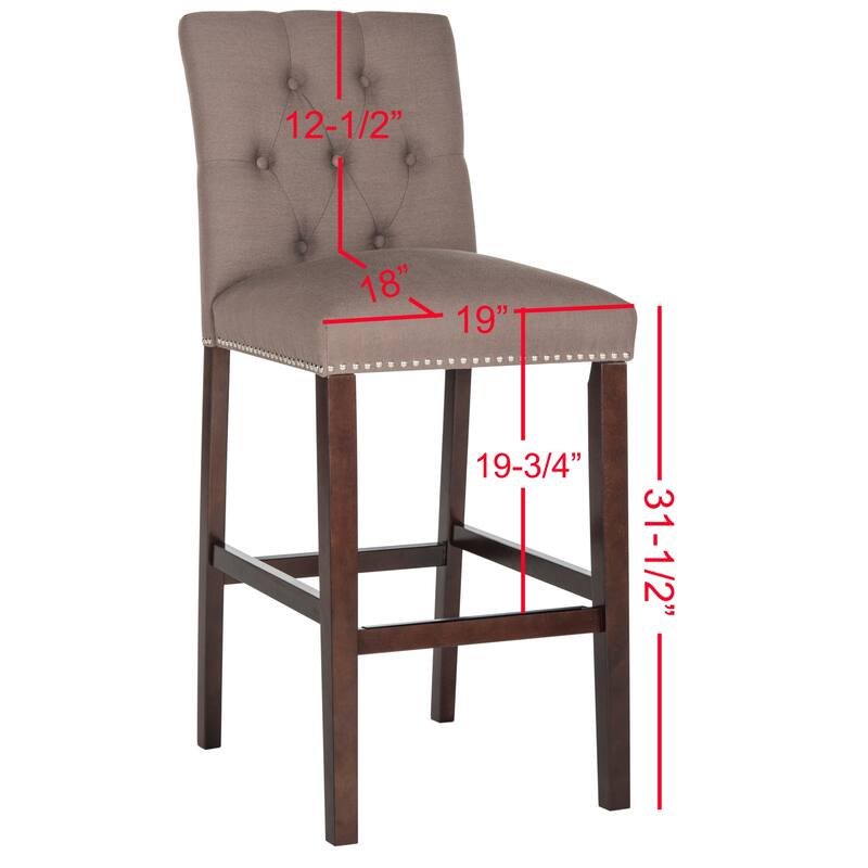 SAFAVIEH Jelka 31.5 Inch Bar Stool (Set of 2) - 19" x 20" x 44" - 19Wx23Dx44H