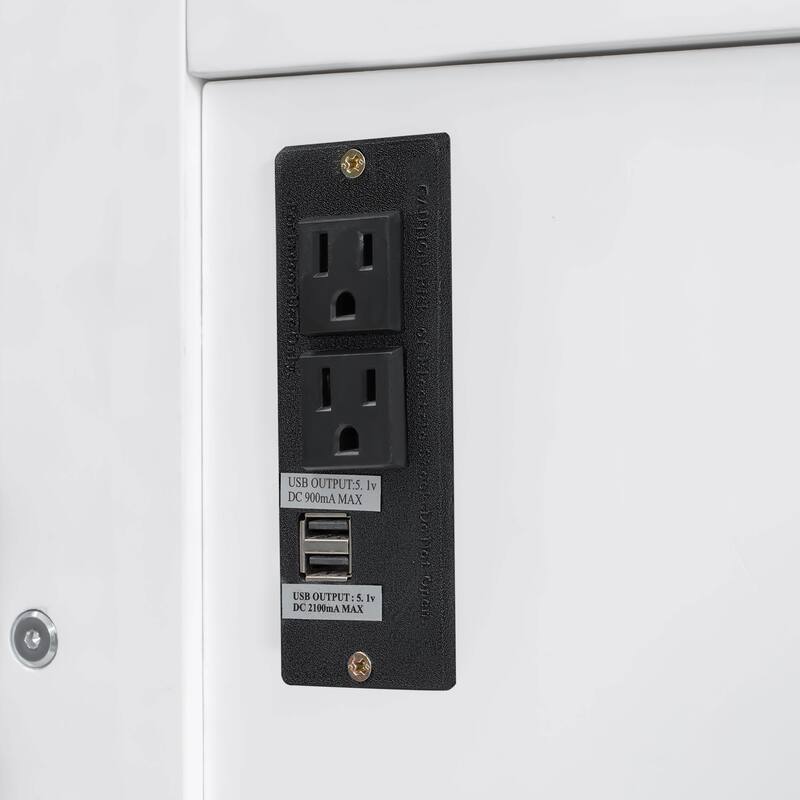 Roomfitters Queen Size Murphy Bed with Folding Desk and USB Charging Ports, Space-Saving Wall Bed with LED Lights