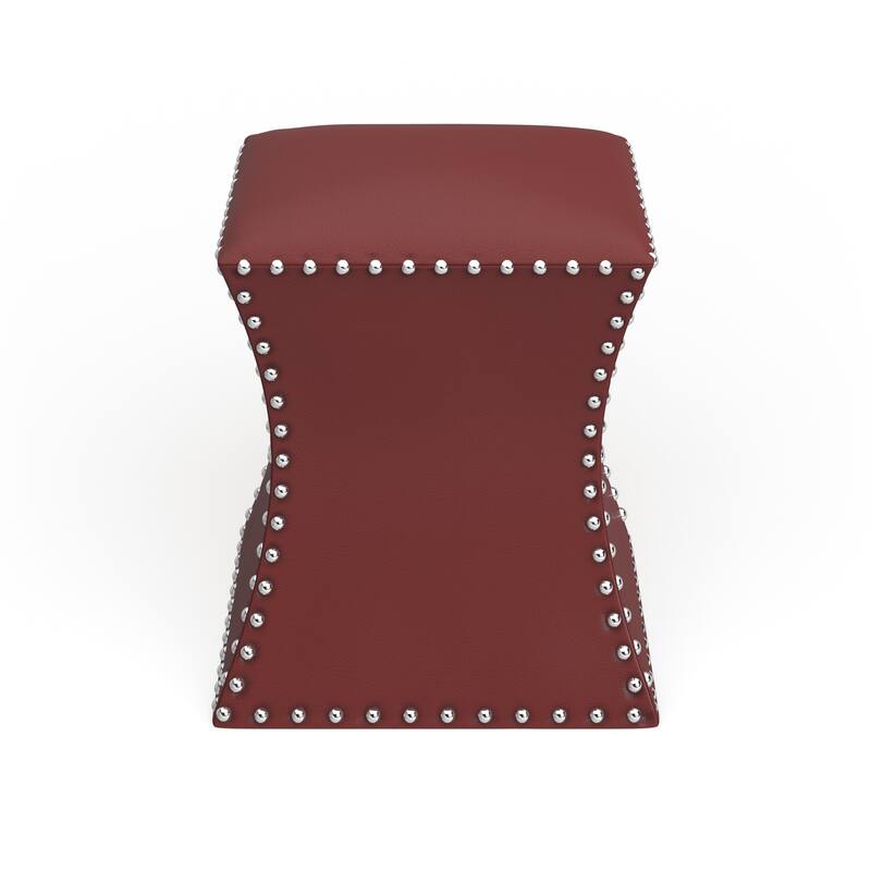 Faux Leather Ottoman