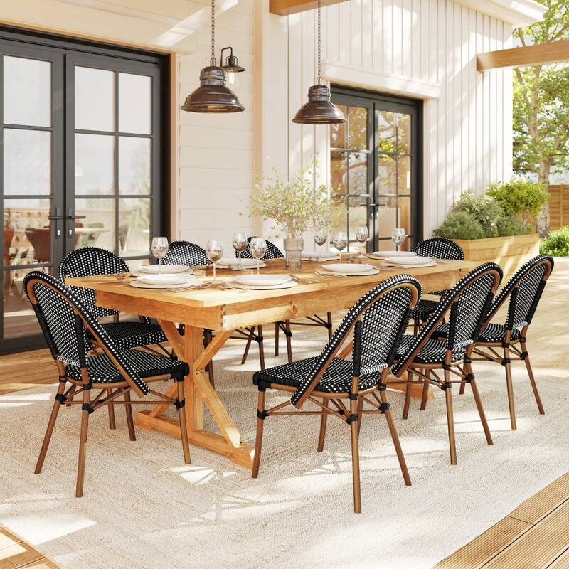 Martha Stewart 2PK All-Weather Stackable Patio Bistro Dining Chairs - 19"W x 21.75"D x 35"H