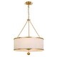 preview thumbnail 2 of 3, Broche 6 Light Antique Gold Chandelier - 24'' W x 31'' H