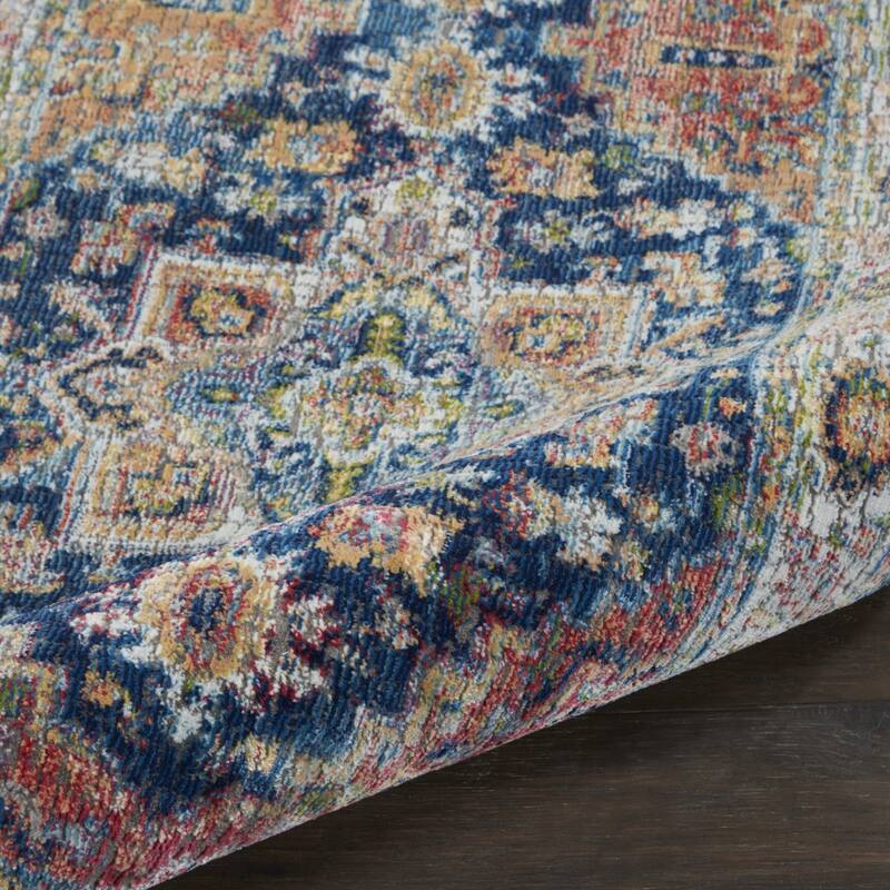 Power Loomed Distressed Abstract Floral Traditional Non Skid Area Rug - 72' X '24' X '0.5
