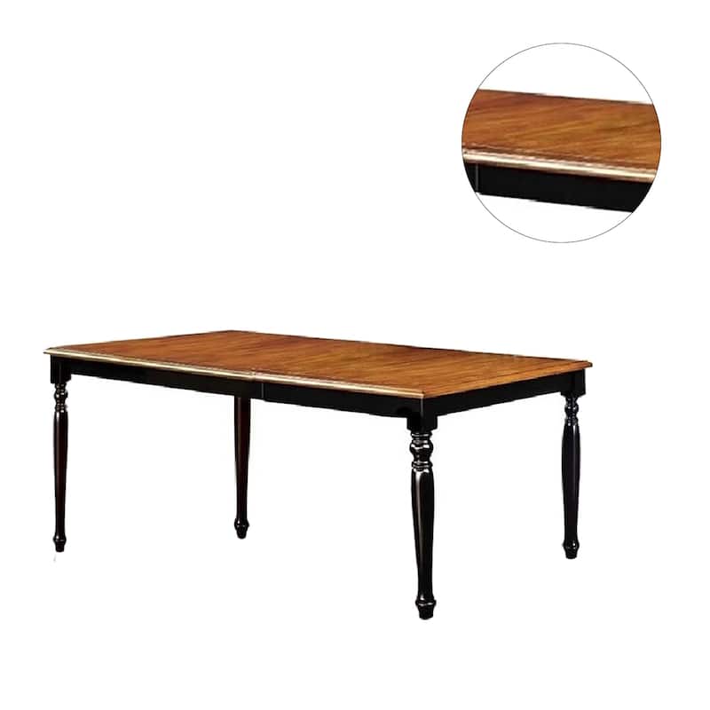 Dining Table Set in Black and Antique Oak Finish
