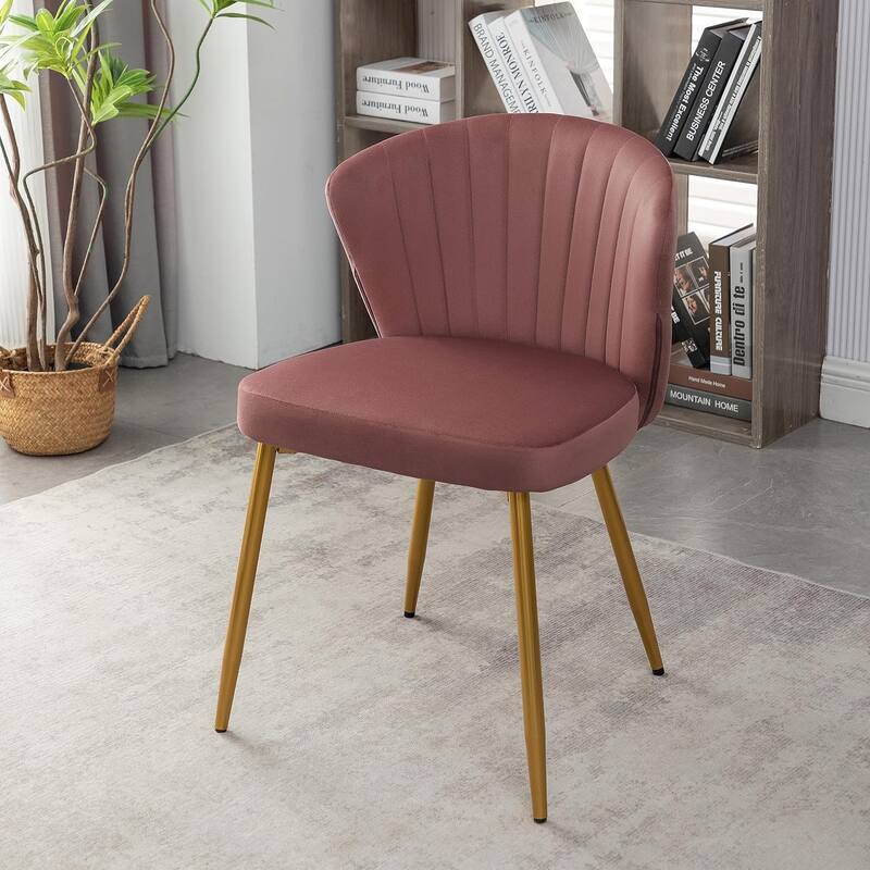 Modern Velvet Accent Chair with Channel-Tufted Design Comfortable and Trendy Armless Seat