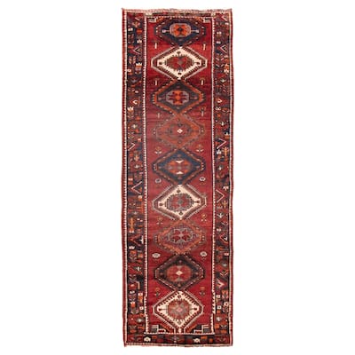 ECARPETGALLERY Hand-knotted Melis Vintage Dark Red Wool Rug - 4'8 x 14'5