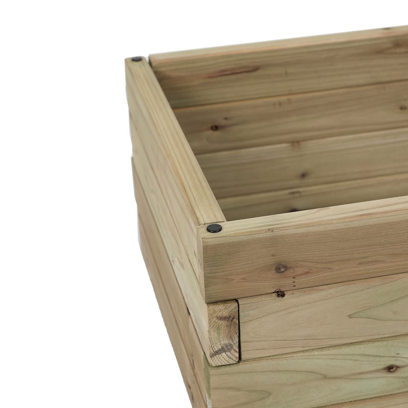 Brown Natural Wood Rectangular 2.7ft x 1.3ft Raised Garden Bed